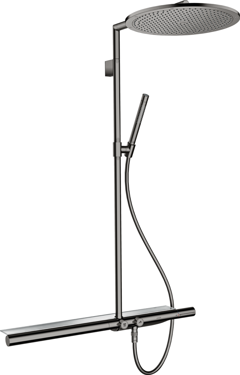 HANSGROHE AXOR ShowerSolutions Showerpipe s termostatem 800 a horní sprchou 350 1jet #27984330 - Leštěný černý chrom