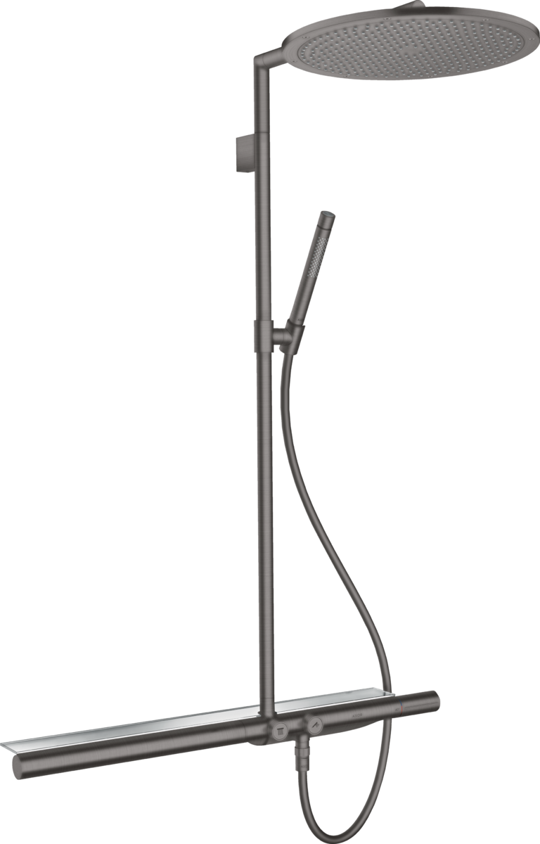 HANSGROHE AXOR ShowerSolutions Showerpipe s termostatem 800 a horní sprchou 350 1jet #27984340 - Brushed Black Chrome