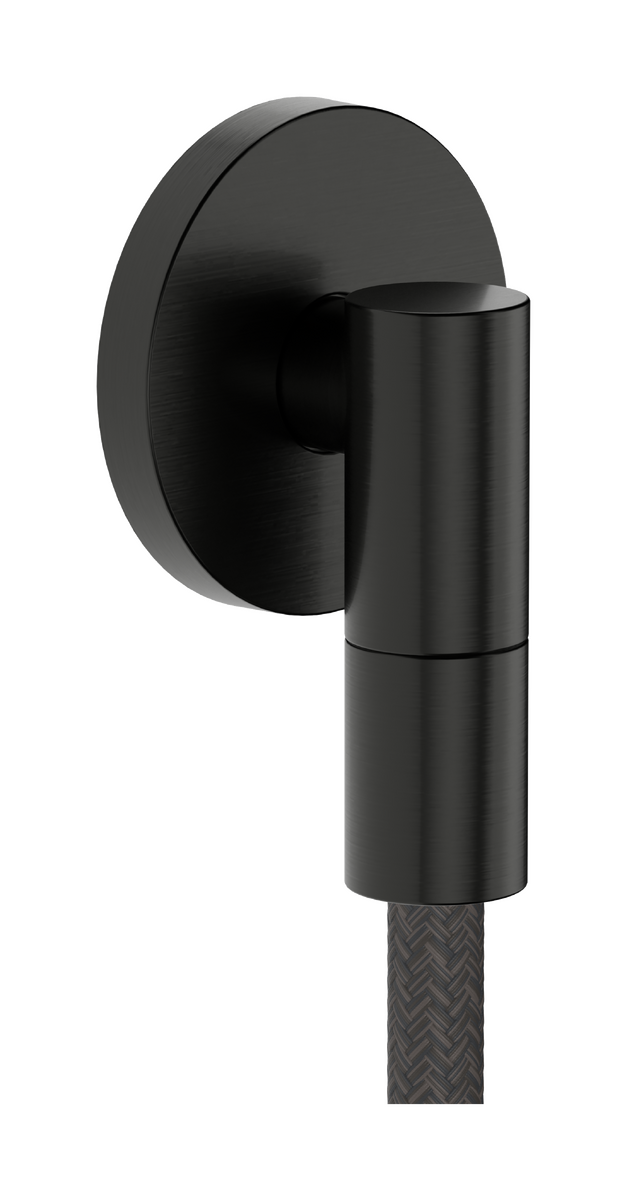 HANSGROHE FixFit Fine S Nástěnná přípojka hadice se zpětným ventilem #28882340 - kartáčovaný černý chrom