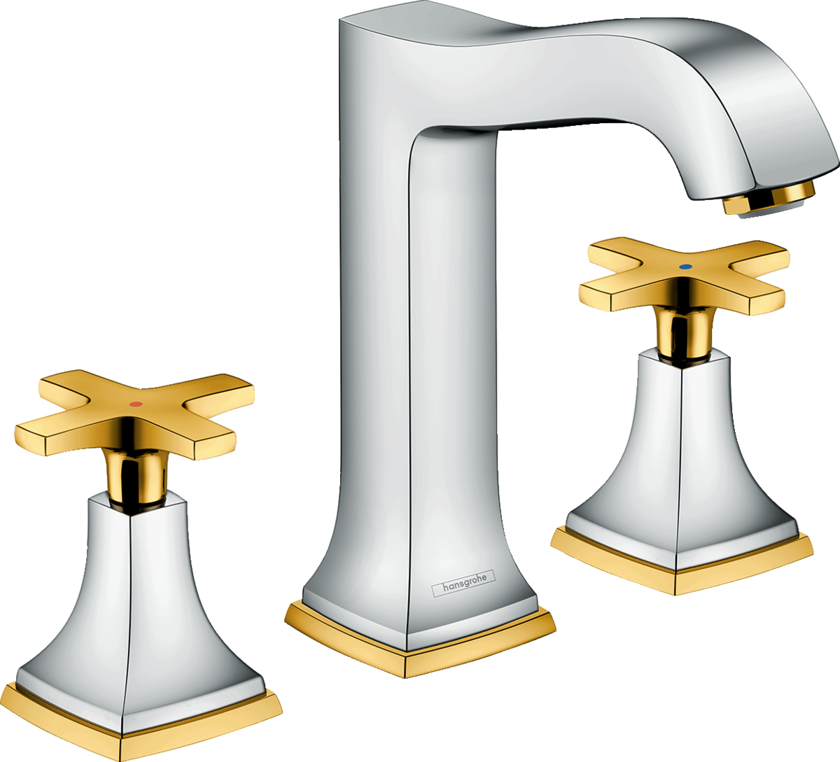 HANSGROHE Metropol Classic 3otvorová umyvadlová baterie 160 s křížovými rukojeťmi a výsuvným odpadem #31307090
