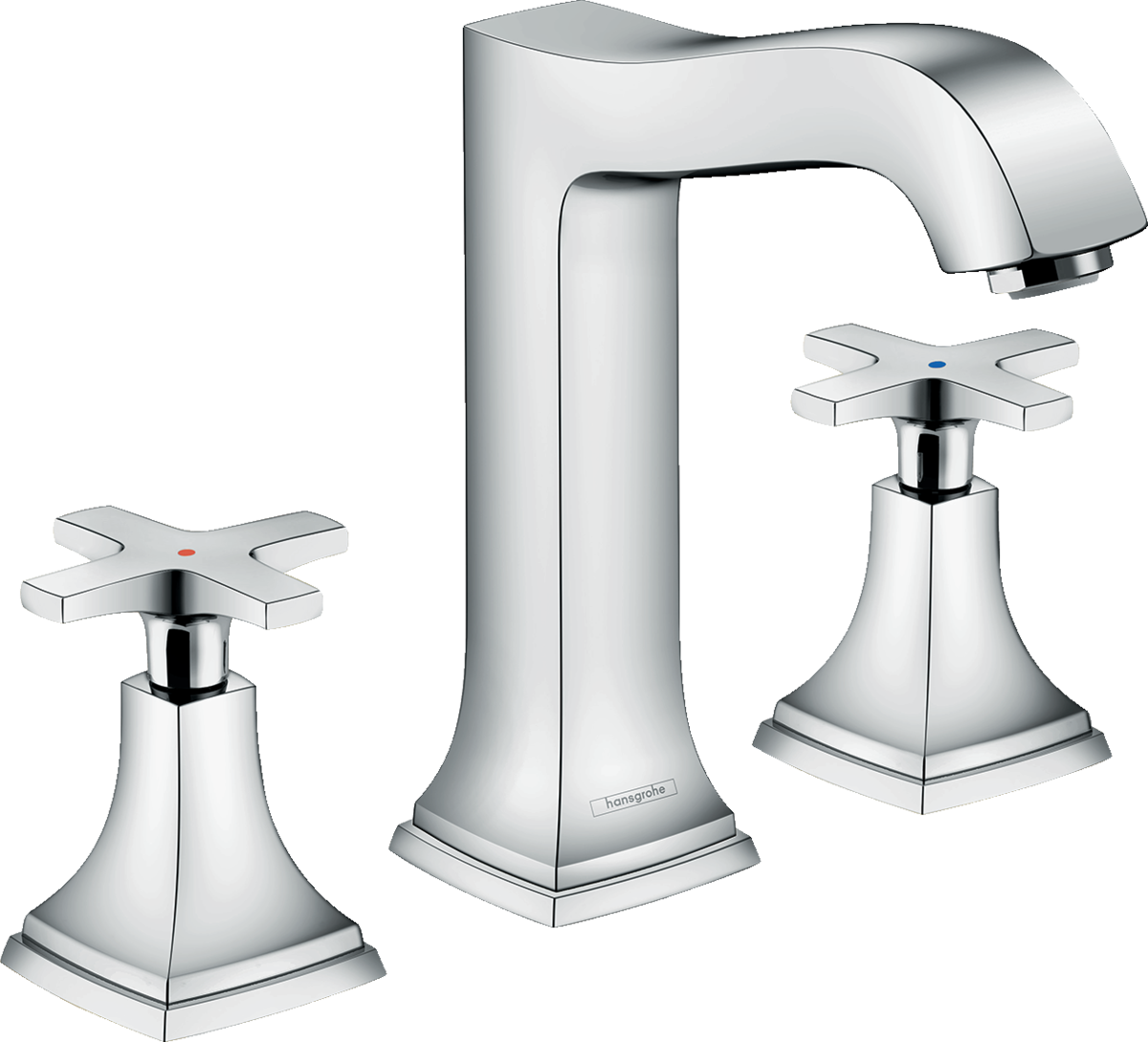 HANSGROHE Metropol Classic 3otvorová umyvadlová baterie 160 s křížovými rukojeťmi a výsuvným odpadem #31307000