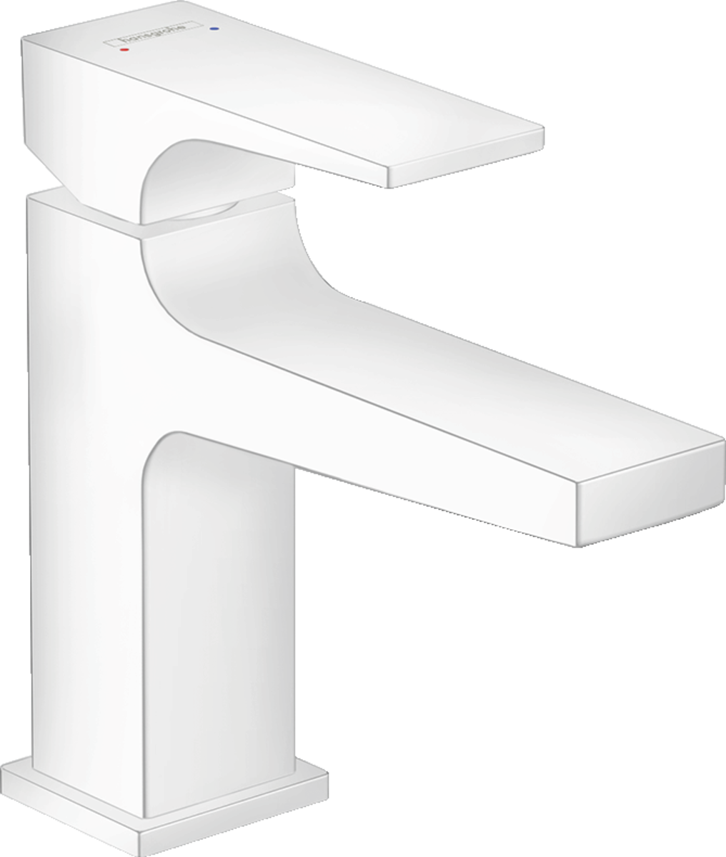 HANSGROHE Metropol Páková umyvadlová baterie 100 s páčkovou rukojetí, pro umývátka, s odtokovou soupravou Push-Open #32500700 - matná bílá