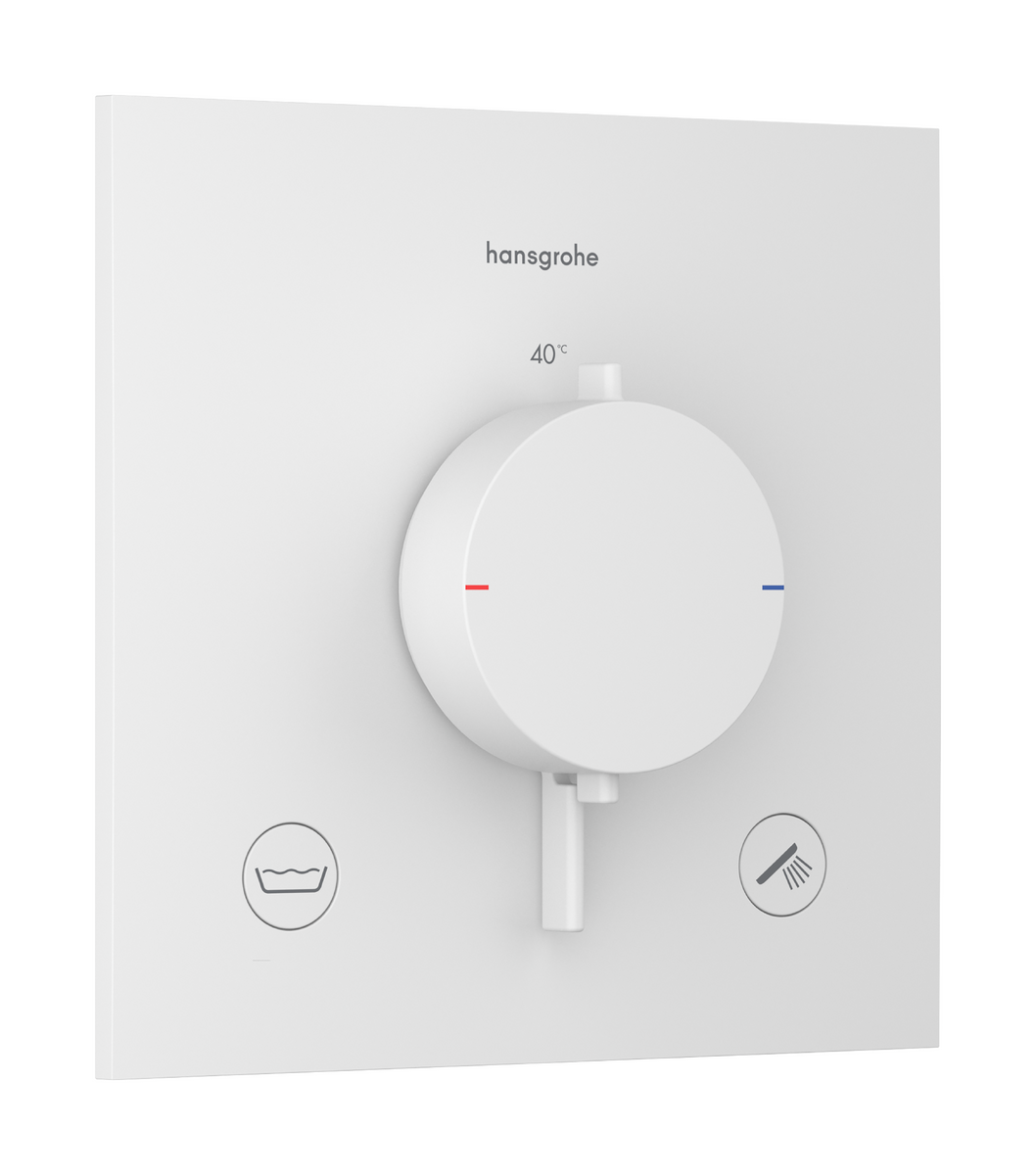 HANSGROHE Ecostat Comfort E Termostat pod omítku pro 2 spotřebiče se zabudovanou bezpečnostní kombinací dle EN1717 #33716700 - matná bílá