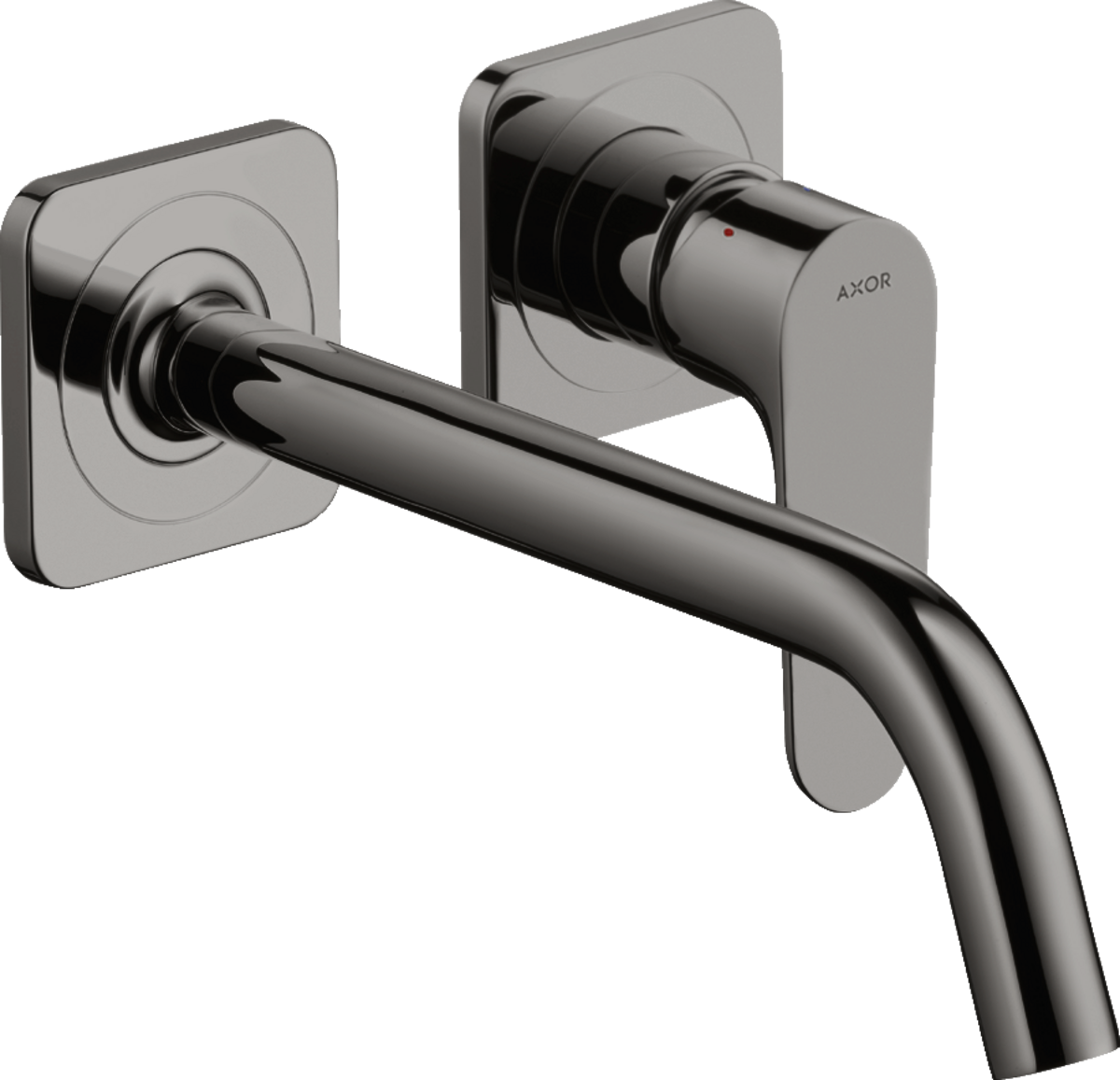 HANSGROHE AXOR Citterio M podomítková jednopáková umyvadlová baterie k montáži na stěnu s výtokem 227 mm a rozetami #34116330 - Leštěný černý chrom