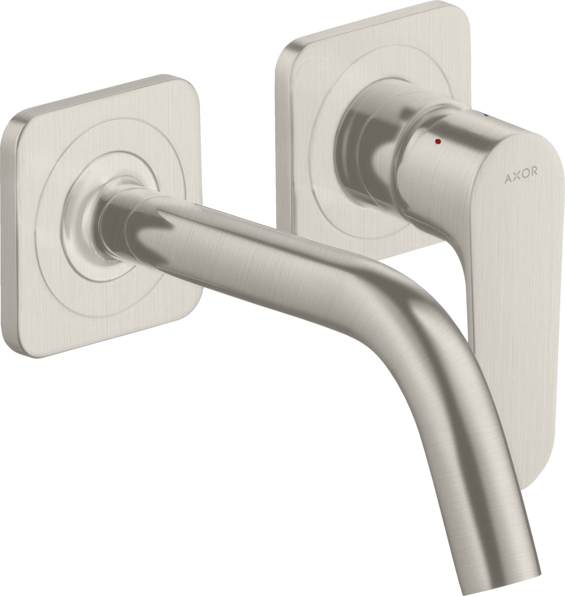 HANSGROHE AXOR Citterio M podomítková jednopáková umyvadlová baterie k montáži na stěnu s výtokem 167 mm a rozetami #34113800 - nerezová ocel Optic