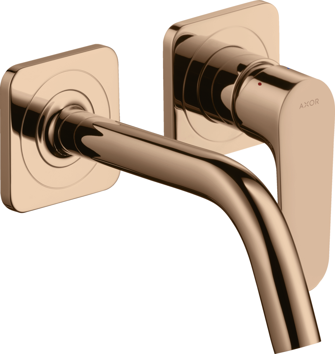 HANSGROHE AXOR Citterio M podomítková jednopáková umyvadlová baterie k montáži na stěnu s výtokem 167 mm a rozetami #34113300 - Leštěné červené zlato