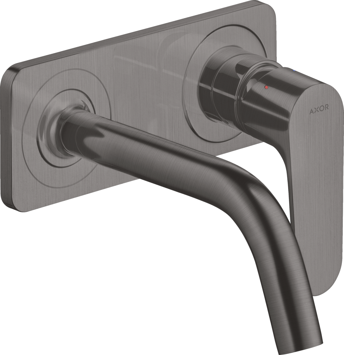 HANSGROHE AXOR Citterio M podomítková jednopáková umyvadlová baterie k montáži na stěnu s výtokem a deskou 167 mm #34112340 - kartáčovaný černý chrom