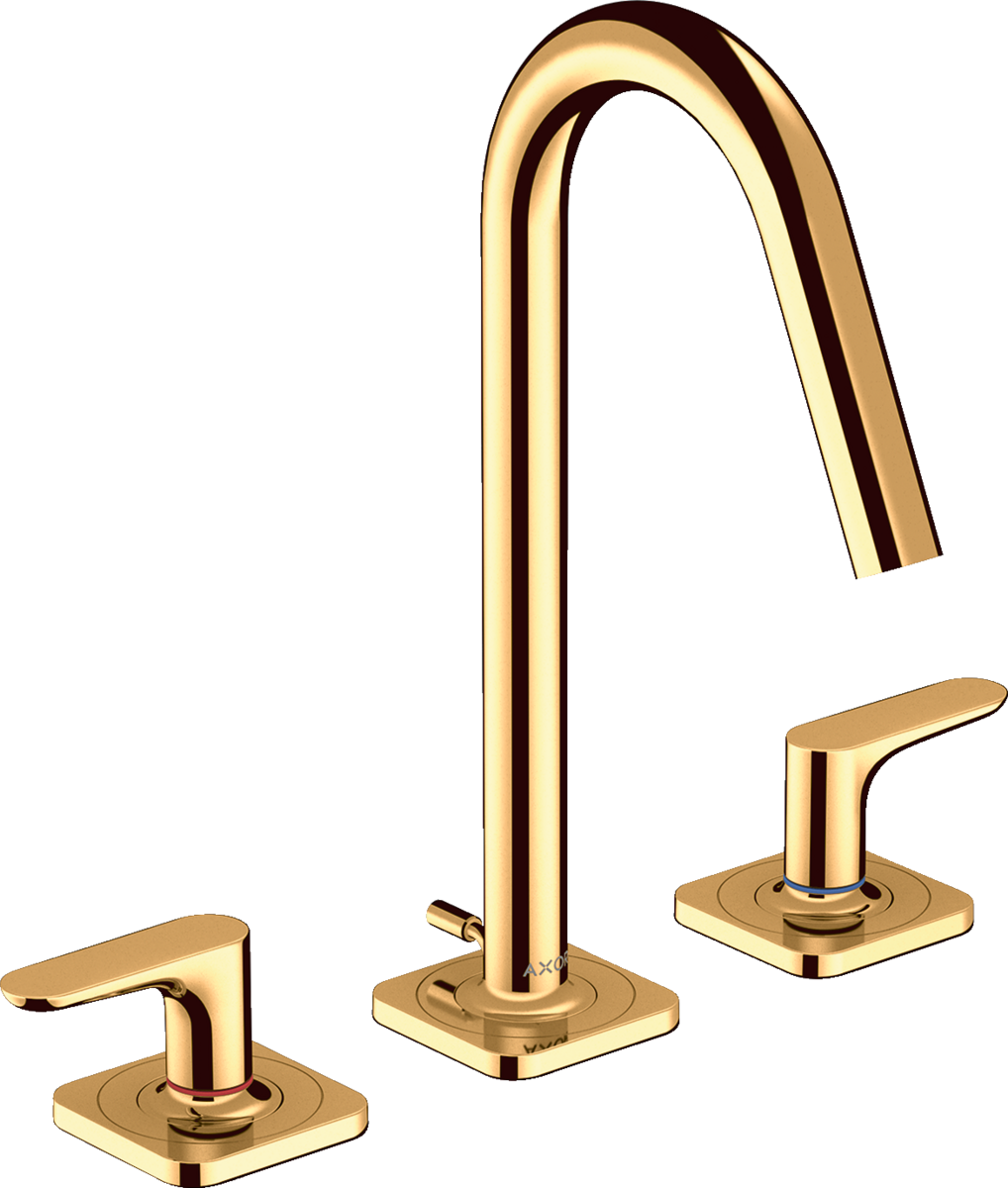 HANSGROHE AXOR Citterio M tříotvorová umyvadlová baterie 160 s pákovými rukojeťmi, rozetami a výsuvným odpadem #34133990