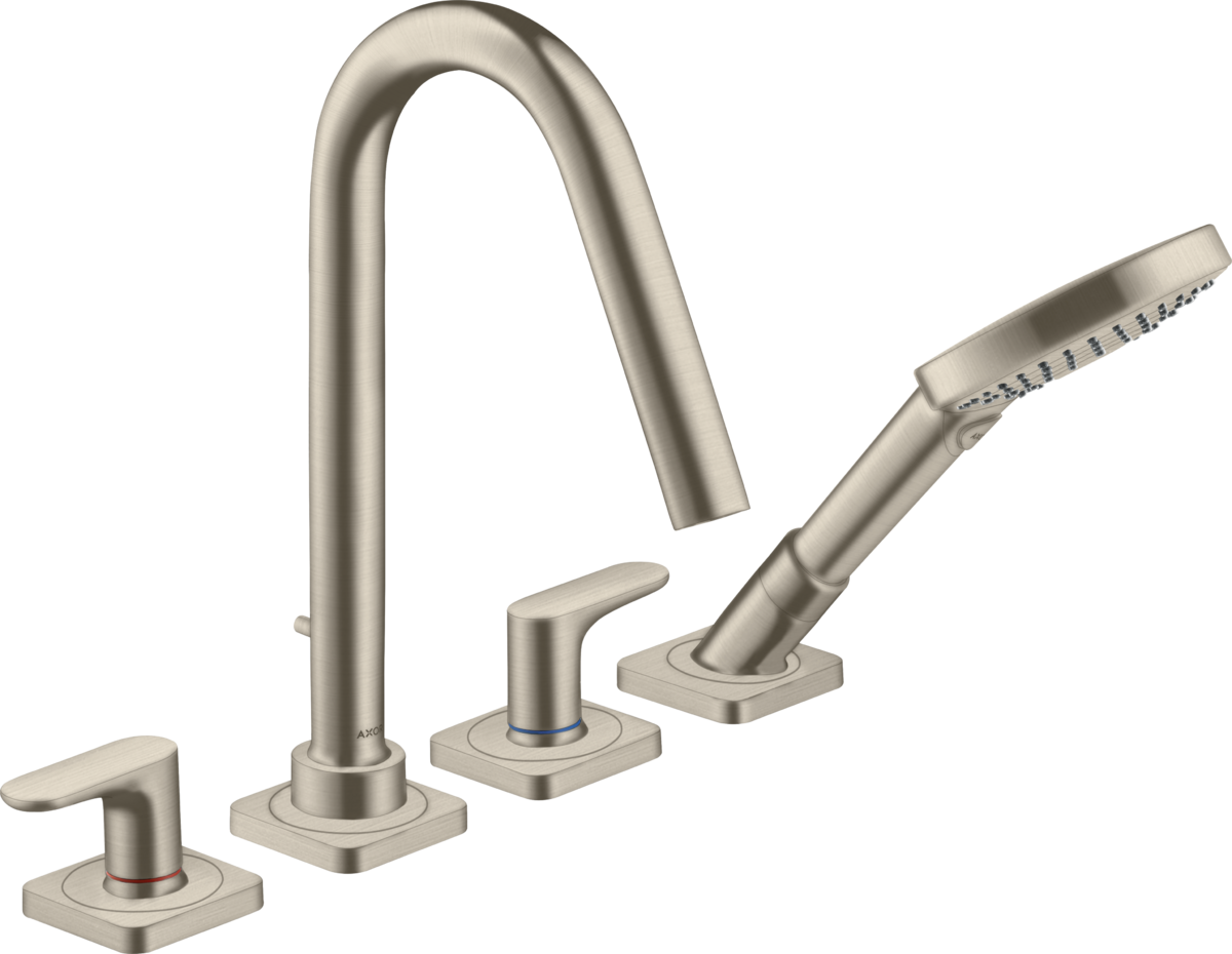 HANSGROHE AXOR Citterio M 4-otvorová baterie s pákovým ramínkem a rozetou #34454820 - kartáčovaný nikl