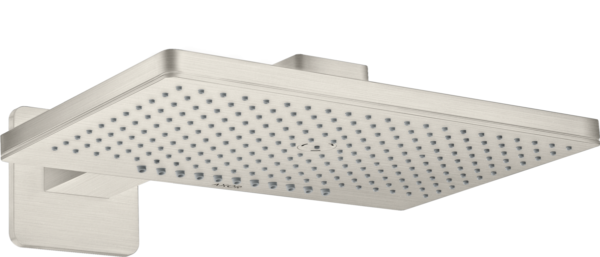 HANSGROHE AXOR ShowerSolutions horní sprcha 460/300 2jet se sprchovým ramenem a softsquare rozetou #35275800 - nerezová ocel Optic