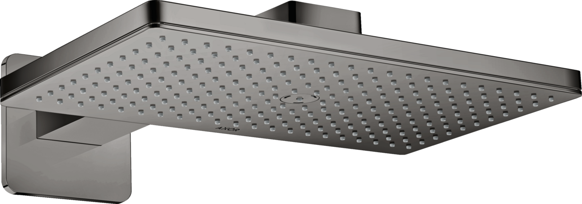 HANSGROHE Sprchová hlavice AXOR ShowerSolutions 460/300 1jet se sprchovým ramenem a softsquare rozetou #35274330 - Leštěný černý chrom
