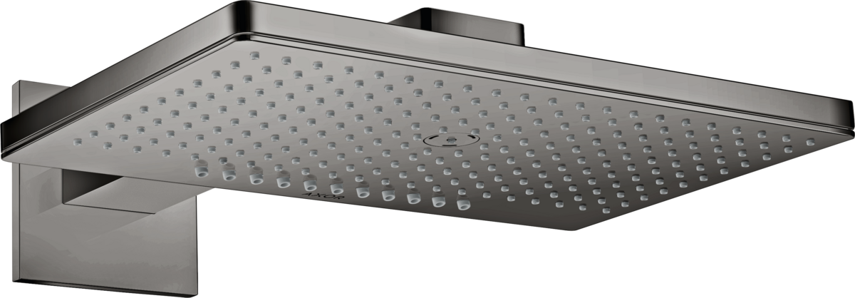 HANSGROHE Sprchová hlavice AXOR ShowerSolutions 460/300 2jet se sprchovým ramenem a čtvercovou rozetou #35280330 - Leštěný černý chrom