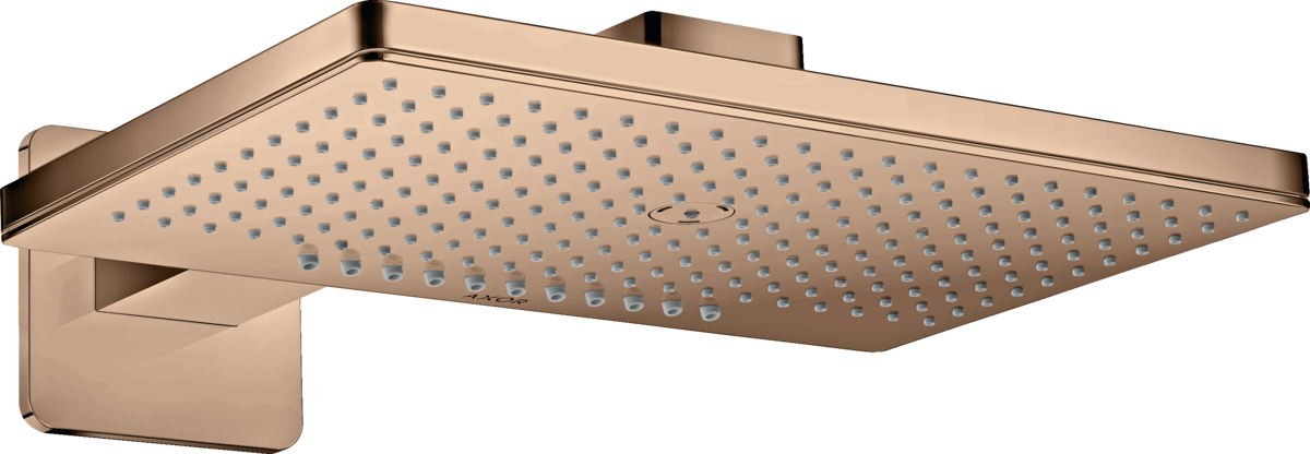 HANSGROHE Sprchová hlavice AXOR ShowerSolutions 460/300 2jet se sprchovým ramenem a softsquare rozetou #35275300 - Leštěné červené zlato