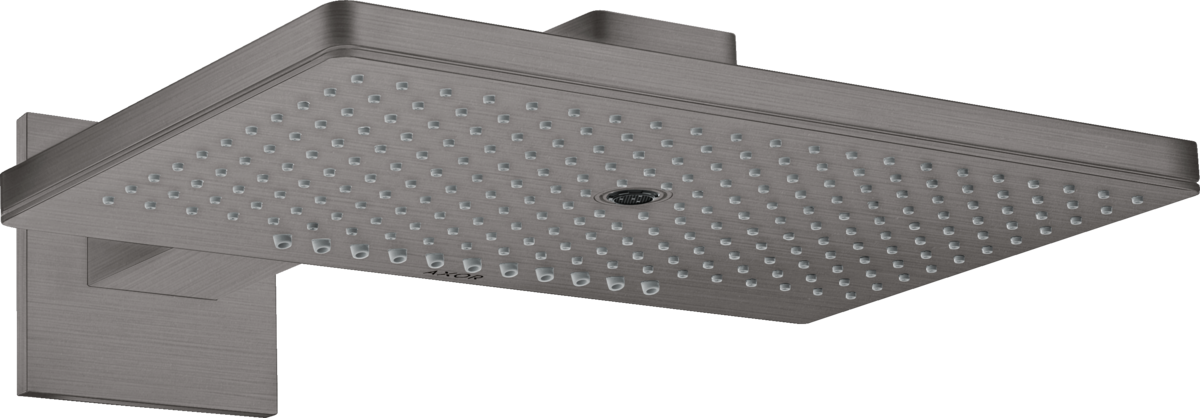 HANSGROHE AXOR ShowerSolutions horní sprcha 460/300 3jet se sprchovým ramenem a čtvercovou rozetou #35282340 - kartáčovaný černý chrom