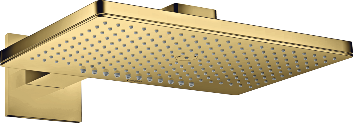 HANSGROHE Sprchová hlavice AXOR ShowerSolutions 460/300 2jet se sprchovým ramenem a čtvercovou rozetou #35280990 - Polished Gold Optic
