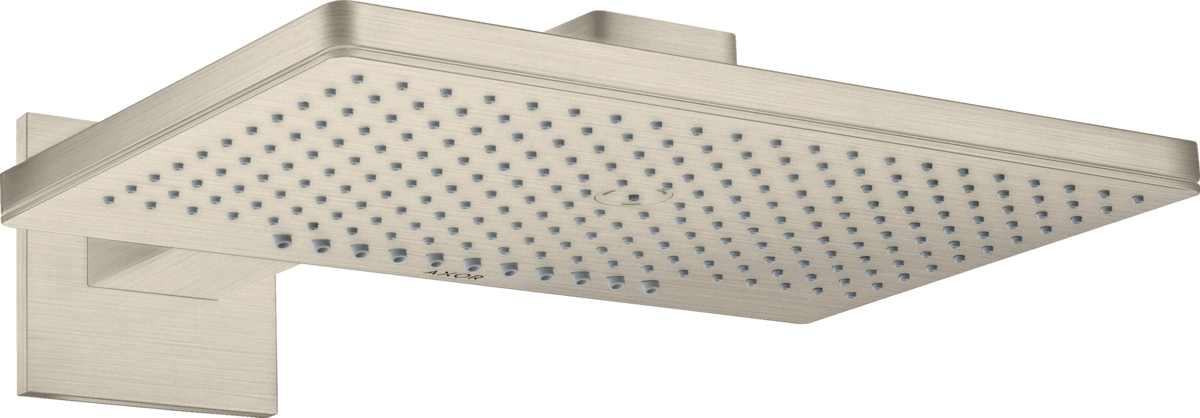 HANSGROHE Sprchová hlavice AXOR ShowerSolutions 460/300 2jet se sprchovým ramenem a čtvercovou rozetou #35280820 - kartáčovaný nikl