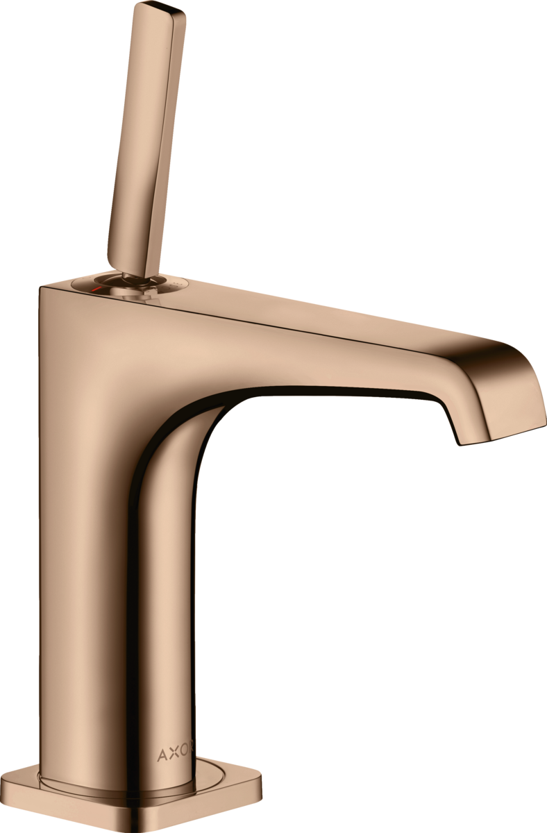 HANSGROHE AXOR Citterio E jednopáková umyvadlová baterie 130 s kolíkovou rukojetí a vyskakovacím výtokem #36101300 - leštěné červené zlato