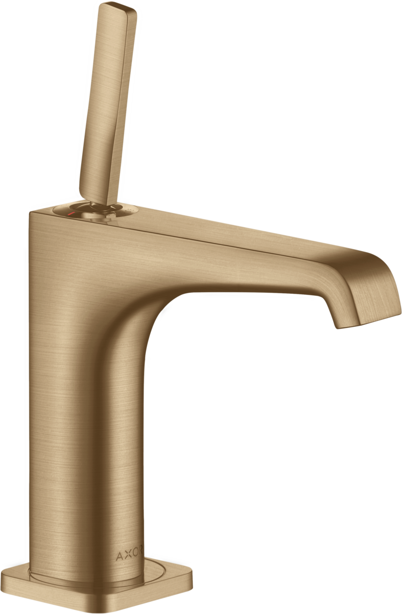 HANSGROHE AXOR Citterio E Páková umyvadlová baterie 130 s kolíkovou rukojetí a neuzavíratelnou odtokovou soupravou #36101140 - kartáčovaný bronz