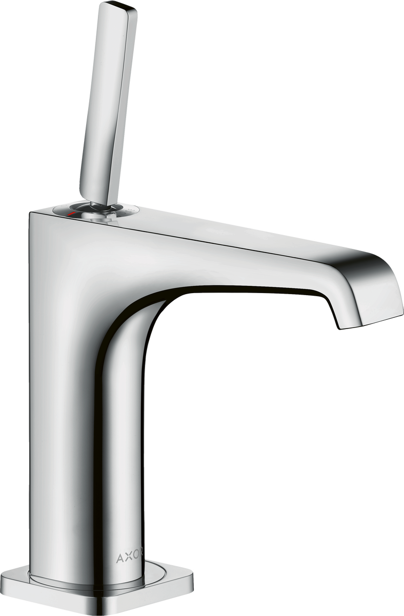 HANSGROHE AXOR Citterio E jednopáková umyvadlová baterie 130 s kolíkovou rukojetí a výsuvným odpadem #36101800 - nerezová ocel Optic