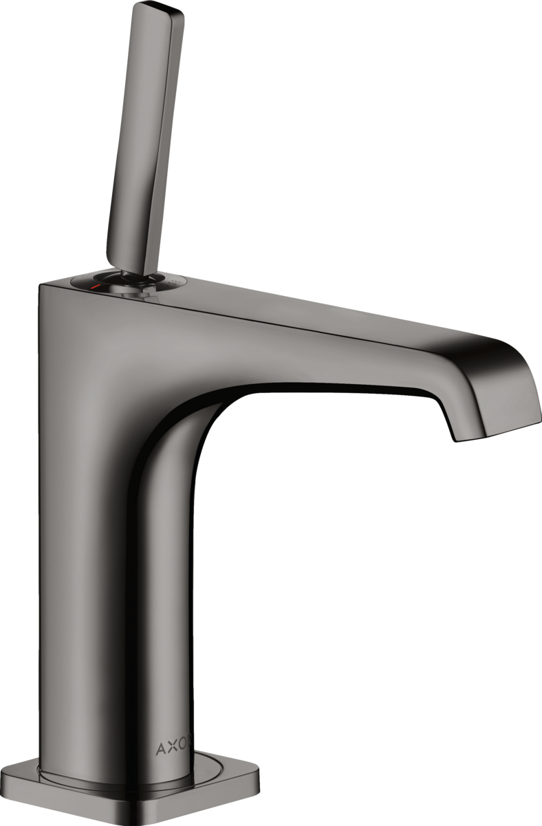 HANSGROHE AXOR Citterio E jednopáková umyvadlová baterie 130 s kolíkovou rukojetí a výsuvným odpadem #36101330 - Leštěný černý chrom