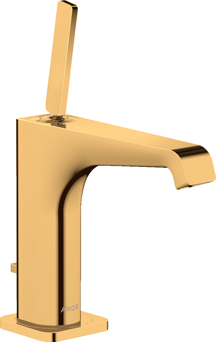 HANSGROHE AXOR Citterio E jednopáková umyvadlová baterie 130 s vytahovací rukojetí a výsuvným odpadem #36100990 - Polished Gold Optic