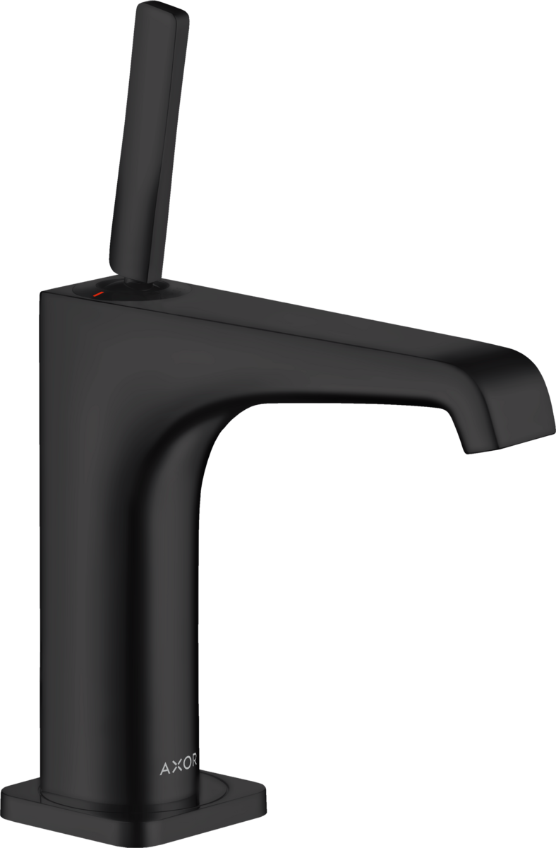 HANSGROHE AXOR Citterio E Páková umyvadlová baterie 130 s kolíkovou rukojetí a neuzavíratelnou odtokovou soupravou #36101670 - matná černá