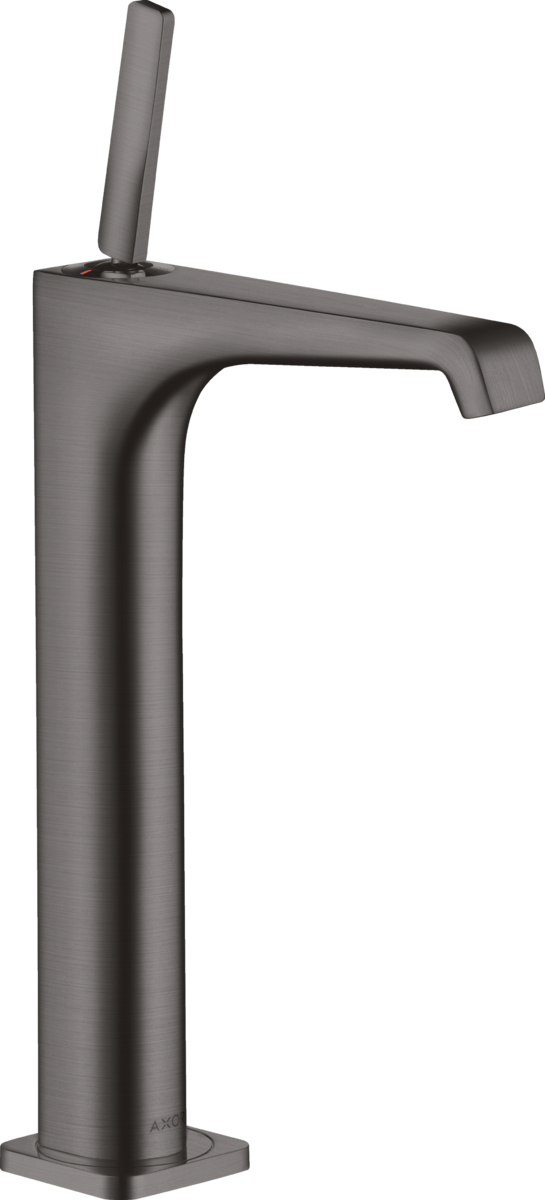 HANSGROHE AXOR Citterio E Páková baterie 250 s kolíkovou rukojetí, pro umyvadlové mísy, s odtokovou soupravou #36104340 - kartáčovaný černý chrom