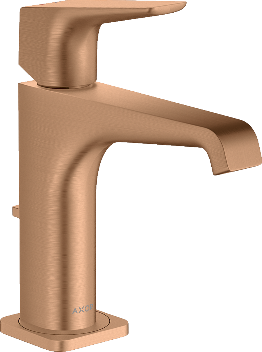 HANSGROHE AXOR Citterio E Páková umyvadlová baterie 130 s páčkovou rukojetí a s odtokovou soupravou s táhlem #36110140 - kartáčovaný bronz