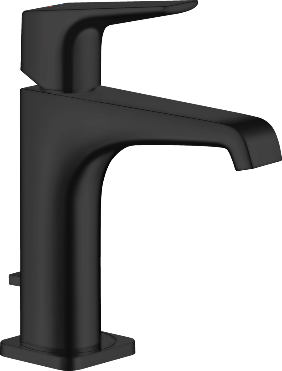 HANSGROHE AXOR Citterio E Páková umyvadlová baterie 130 s páčkovou rukojetí a s odtokovou soupravou s táhlem #36110670 - matná černá