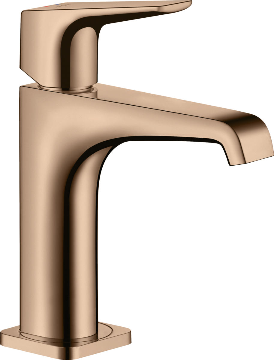 HANSGROHE AXOR Citterio E jednopáková umyvadlová baterie 130 s pákovým ramínkem a výsuvným odpadem #36111300 - leštěná červenozlatá