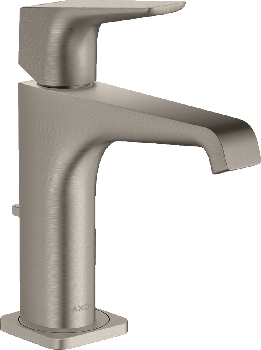 HANSGROHE AXOR Citterio E jednopáková umyvadlová baterie 130 s pákovým ramínkem a výsuvným odpadem #36110800 - nerezová ocel Optic