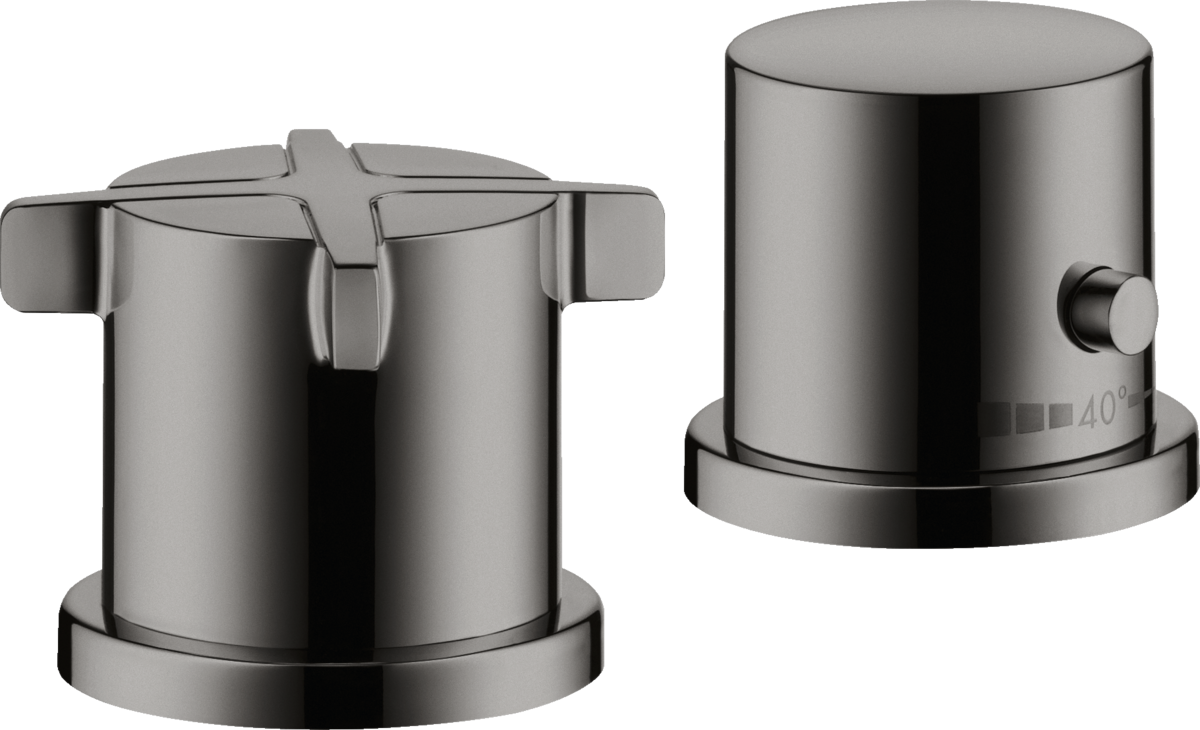HANSGROHE AXOR Citterio E 2-otvorová vanová okrajová baterie s termostatem #36412330 - Leštěný černý chrom