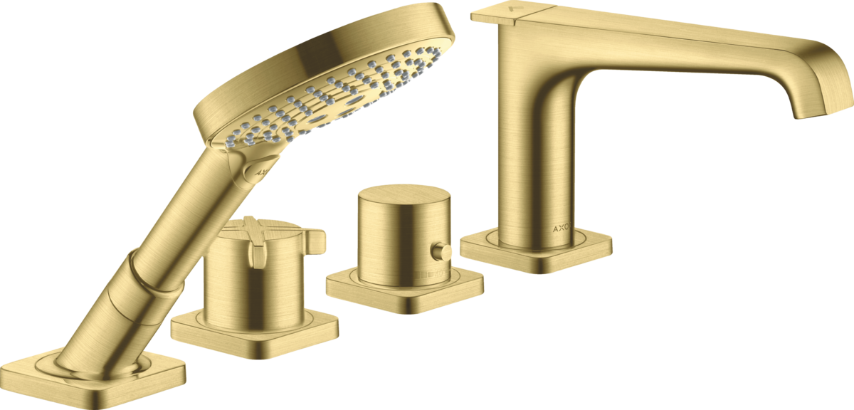 HANSGROHE AXOR Citterio E 4-otvorová baterie pro obklady s termostatem #36410950 - kartáčovaná mosaz