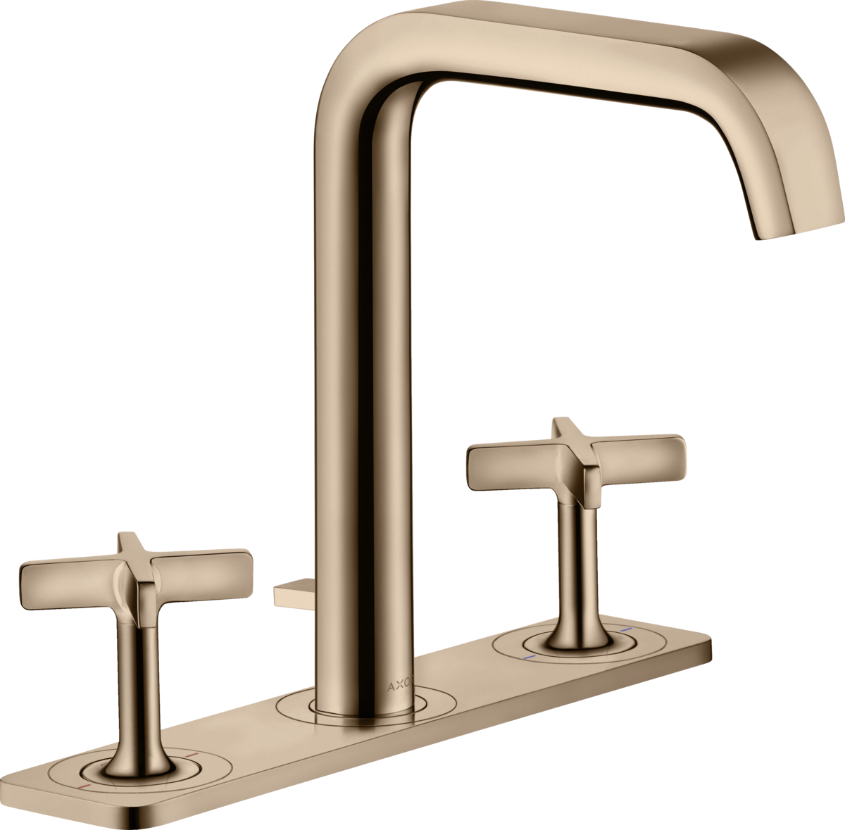 HANSGROHE AXOR Citterio E tříotvorová umyvadlová baterie 170 s deskou a výsuvným odpadem #36116300 - Leštěné červené zlato