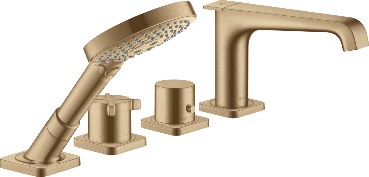 HANSGROHE AXOR Citterio E 4otvorová termostatická baterie na vanový sokl #36410140 - kartáčovaný bronz