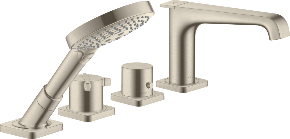 HANSGROHE AXOR Citterio E 4-otvorová baterie na okraj dlaždice s termostatem #36410820 - kartáčovaný nikl