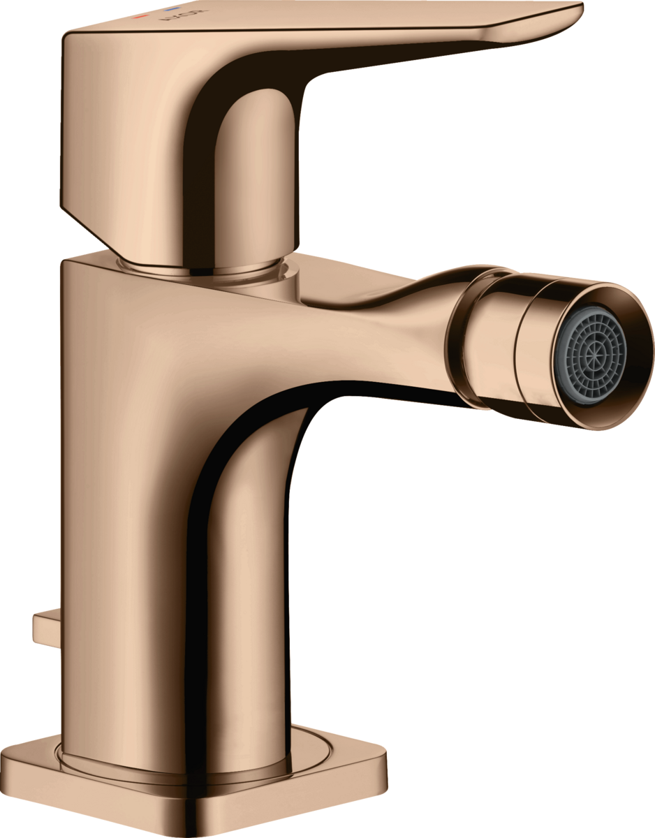 HANSGROHE Jednopáková bidetová baterie AXOR Citterio E s pákovou rukojetí a vyskakovacím výtokem #36121300 - leštěné červené zlato