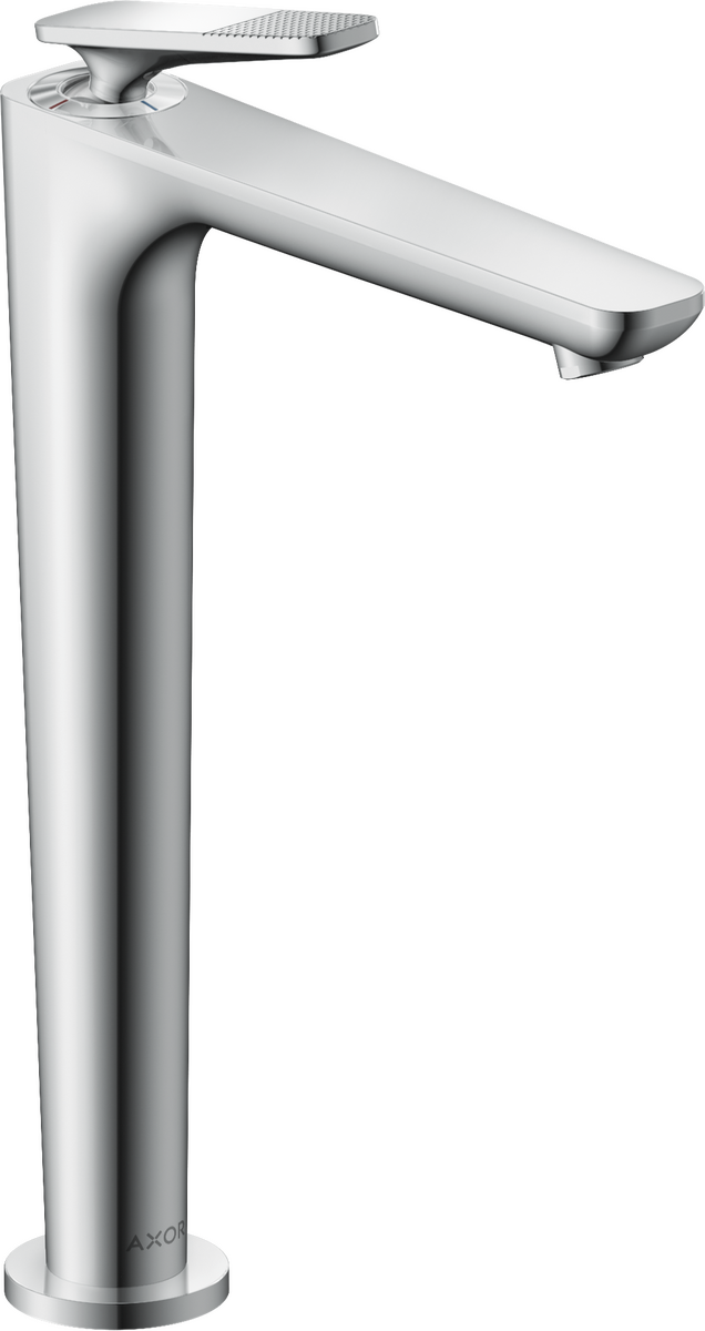 HANSGROHE AXOR Citterio C Páková umyvadlová baterie 250 s funkcí CoolStart, s odtokovou soupravou - kubický brus #49051000 - chrom