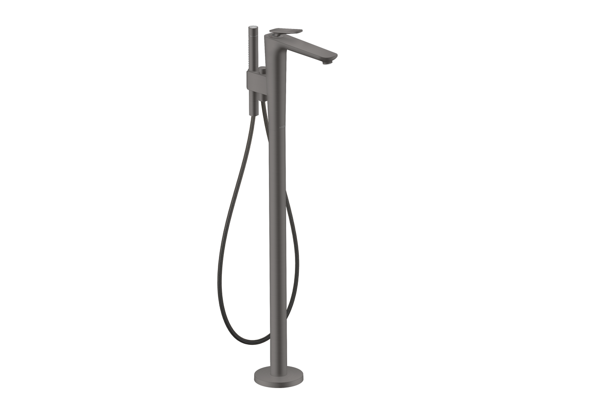 HANSGROHE AXOR Citterio C Páková vanová baterie stojící na podlaze - kubický brus #49441340 - kartáčovaný černý chrom