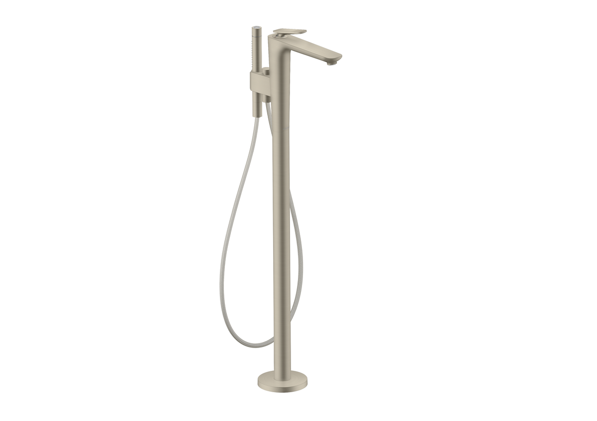 HANSGROHE AXOR Citterio C Páková vanová baterie stojící na podlaze - kubický brus #49441820 - kartáčovaný nikl