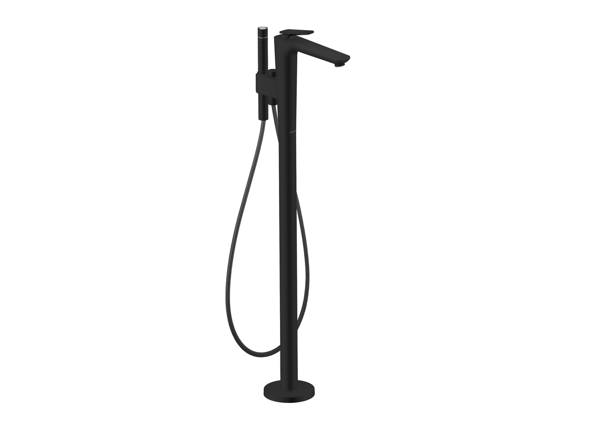 HANSGROHE AXOR Citterio C Páková vanová baterie stojící na podlaze - kubický brus #49441670 - matná černá