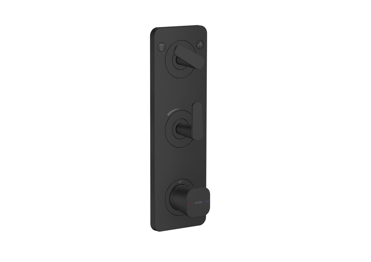 HANSGROHE AXOR Citterio C Modul termostatu 380/120 pod omítku, s deskou, pro 2 spotřebiče #49700670 - matná černá