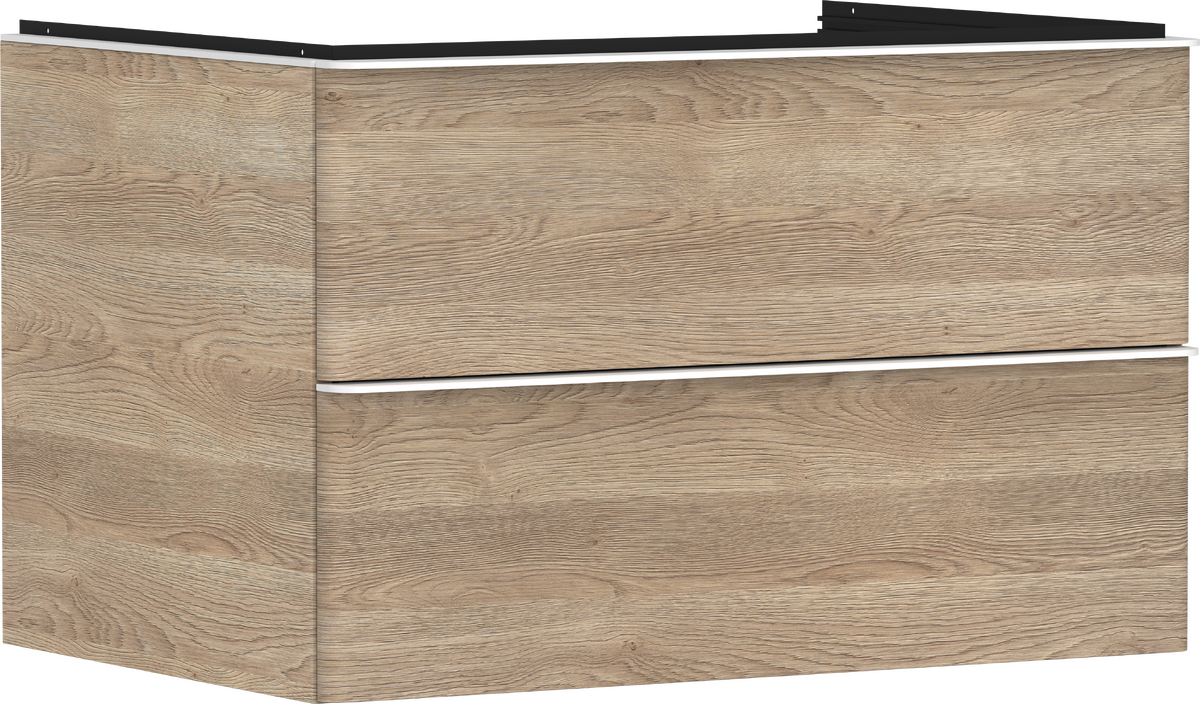 HANSGROHE Xelu Q Skříňka pod umyvadlo přírodní dub 780/550 se 2 zásuvkami pro desku s výřezem uprostřed #54076700 - přírodní dub
