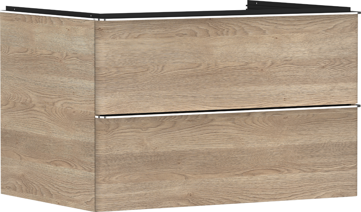 HANSGROHE Xelu Q Skříňka pod umyvadlo přírodní dub 780/550 se 2 zásuvkami pro desku s výřezem uprostřed #54076000 - přírodní dub