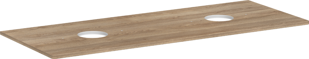 HANSGROHE Xelu Q Deska 1360/550 se 2 výřezy pro umyvadlovou mísu bez otvoru pro baterii #54118230 - přírodní dub