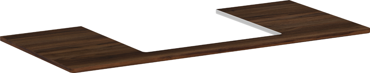 HANSGROHE Xelu Q Deska 1180/550 s výřezem uprostřed pro zápustné umyvadlo 600/480 #54111630 - tmavý ořech