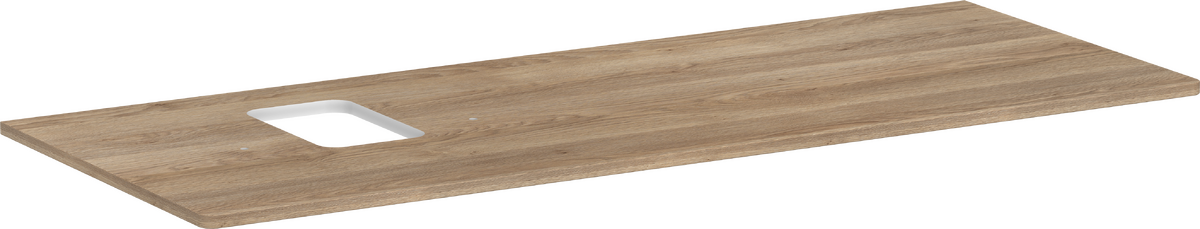 HANSGROHE Xelu Q Deska 1360/550 s výřezem vlevo pro umyvadlovou mísu s otvorem pro baterii #54123230 - přírodní dub