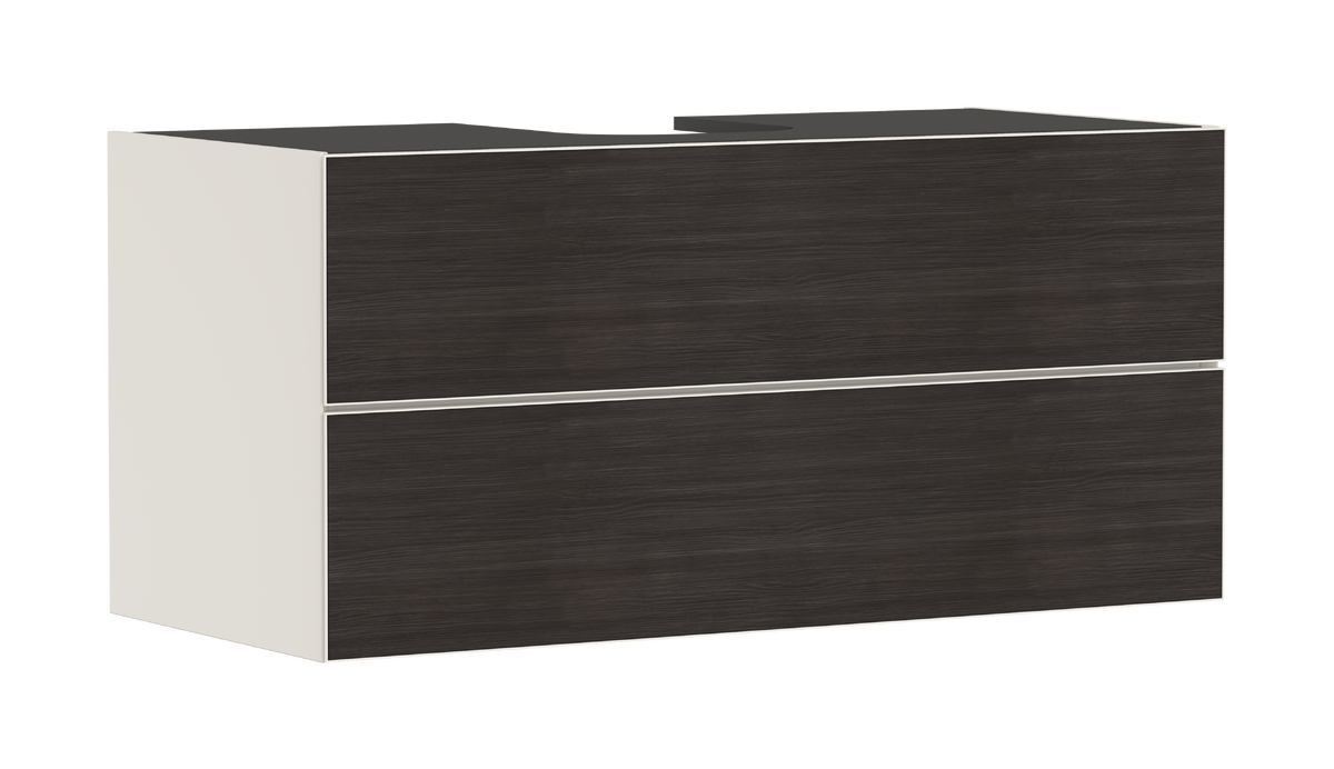 HANSGROHE Xevolos E Skříňka pod umyvadlo písková matná béžová 1180/550 se 2 zásuvkami pro desku s výřezem uprostřed #54194730 - písková matná béžová