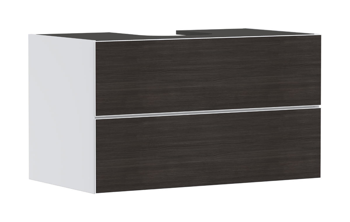 HANSGROHE Xevolos E Skříňka pod umyvadlo matná bílá 980/550 se 2 zásuvkami pro desku s výřezem uprostřed #54190730 - matná bílá