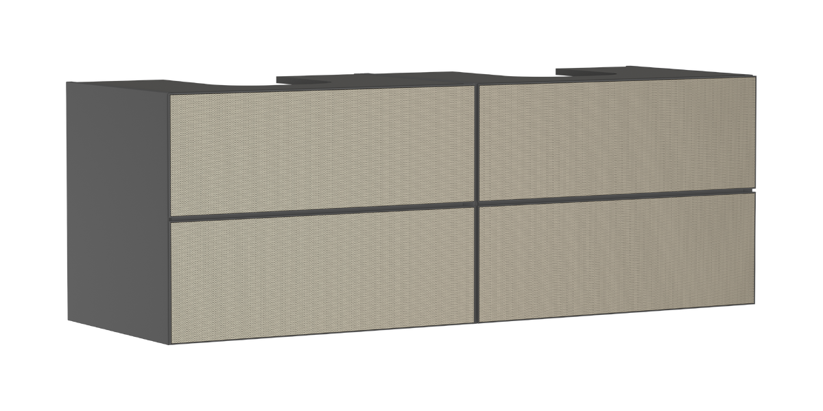 HANSGROHE Xevolos E Skříňka pod umyvadlo břidlicová matná šedá 1570/550 se 4 zásuvkami pro desku se 2 výřezy #54201390 - břidlicová matná šedá